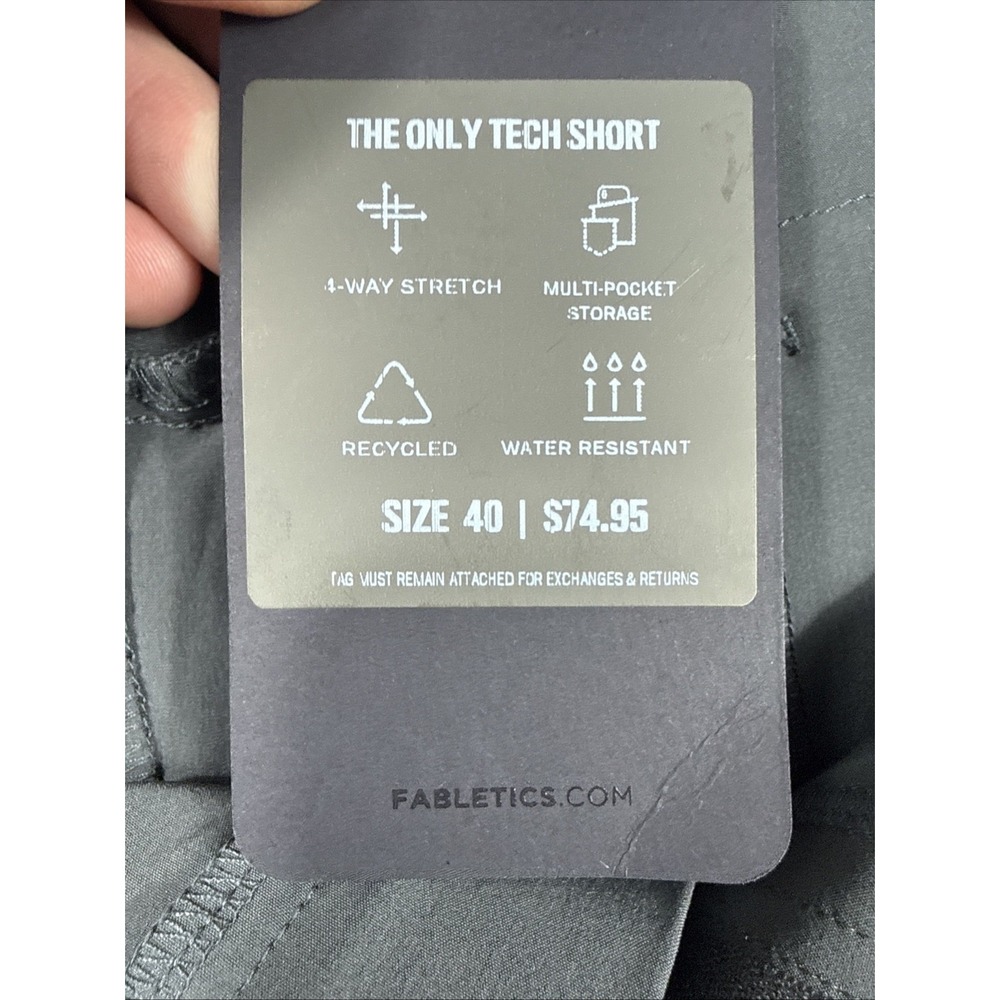 Fabletics‎ The Only Tech Short Unlined Men's XL Gray Stretch Quick Dry New NWT - Picture 8 of 11
